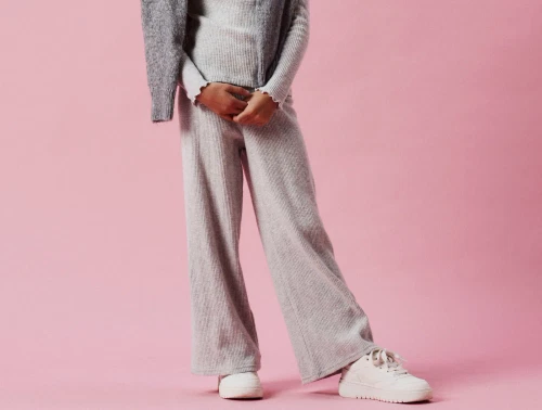 Name It light grey melange wide bukser